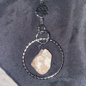 Silver Pendant Necklace with Stone Accent